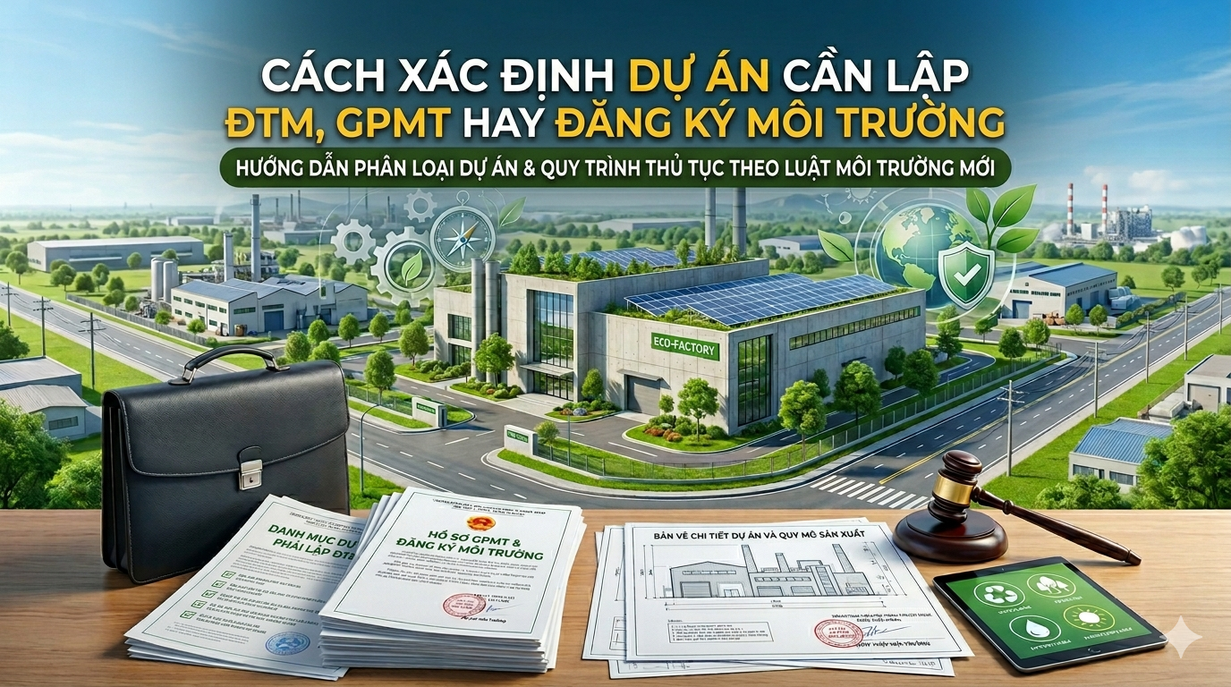 Cách xác định dự án phải làm ĐTM, GPMT hay đăng ký môi trường