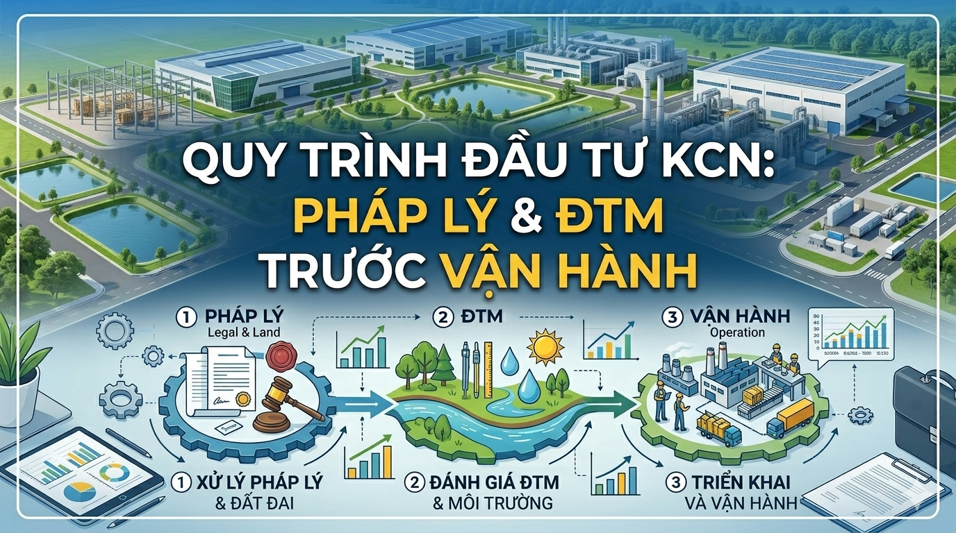 Quy trình đầu tư hạ tầng khu công nghiệp: pháp lý, ĐTM và vận hành